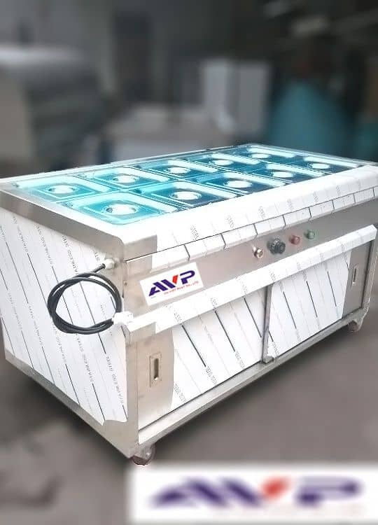 Tủ hâm nóng - Tủ Giữ Nóng Thức Ăn 10 Khay 1/2 không quầy kính